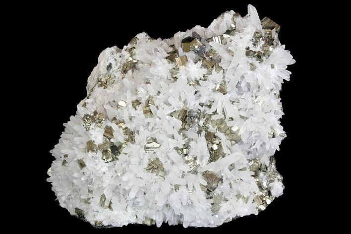Quartz Crystal Cluster with Pyrite - Peru #138164